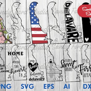 Delaware State SVG Bundle: Clipart, Outline, Vector (Instant Download)