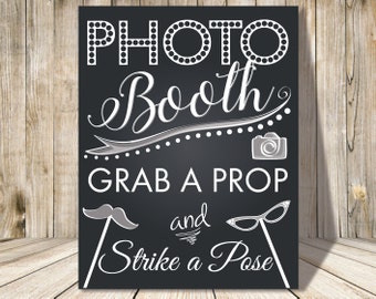 Printable Wedding Sign - Chalkboard - Photobooth - 4 sizes - INSTANT DOWNLOAD