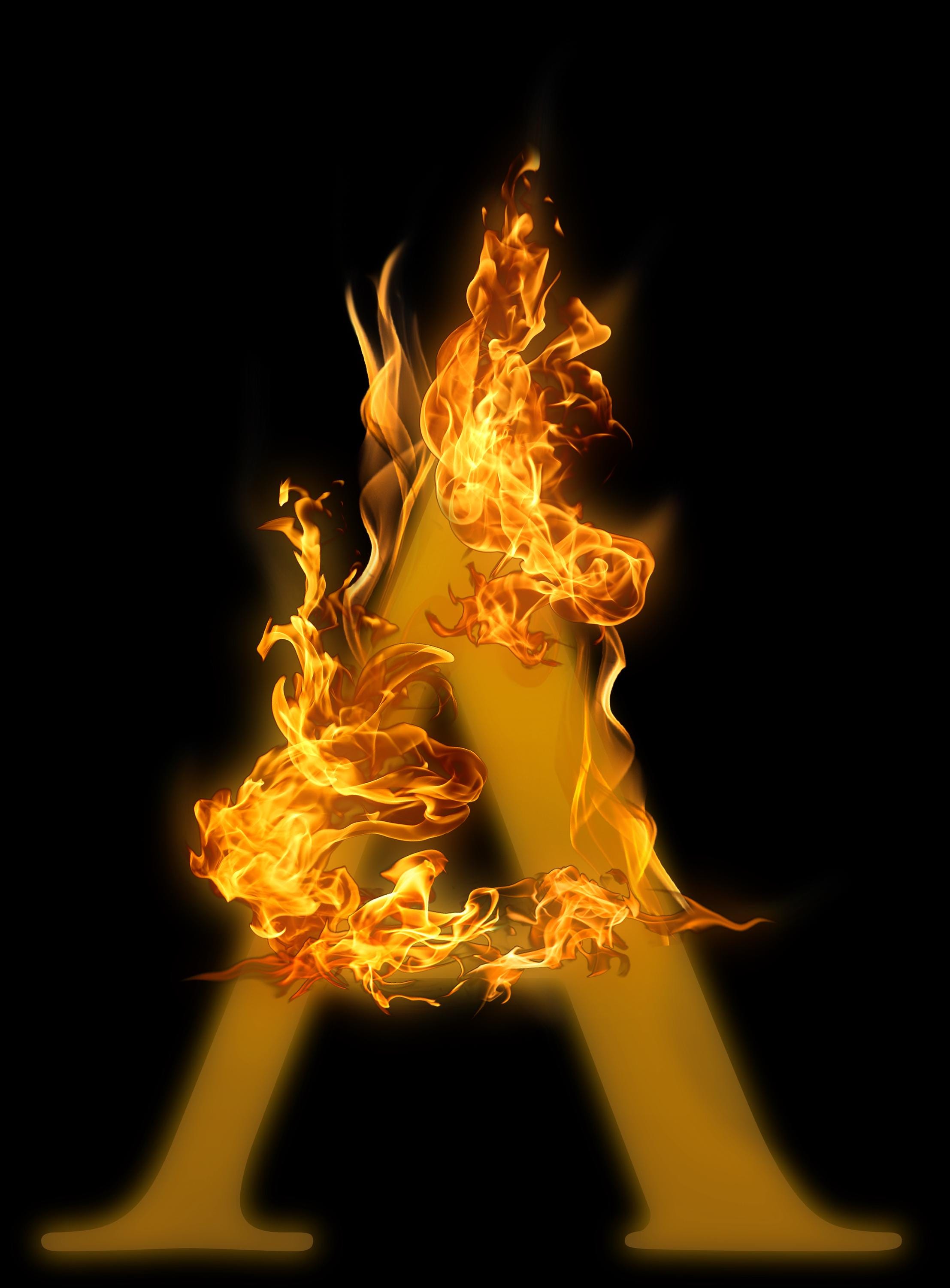Fire Alphabet Overlays, Realistic Flame PNG, Burning Letters, Digital ...