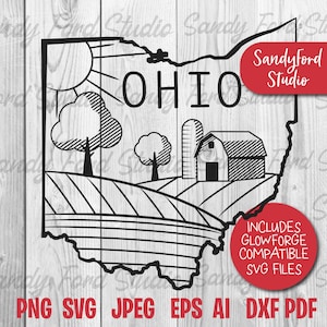 Ohio State Landscape SVG Bundle: Cricut, Glowforge, Silhouette - PNG & AI Included