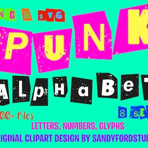 Punk Alphabet Clipart: Distressed Ransom Letters, Numbers (SVG, PNG, 1000+ Files)