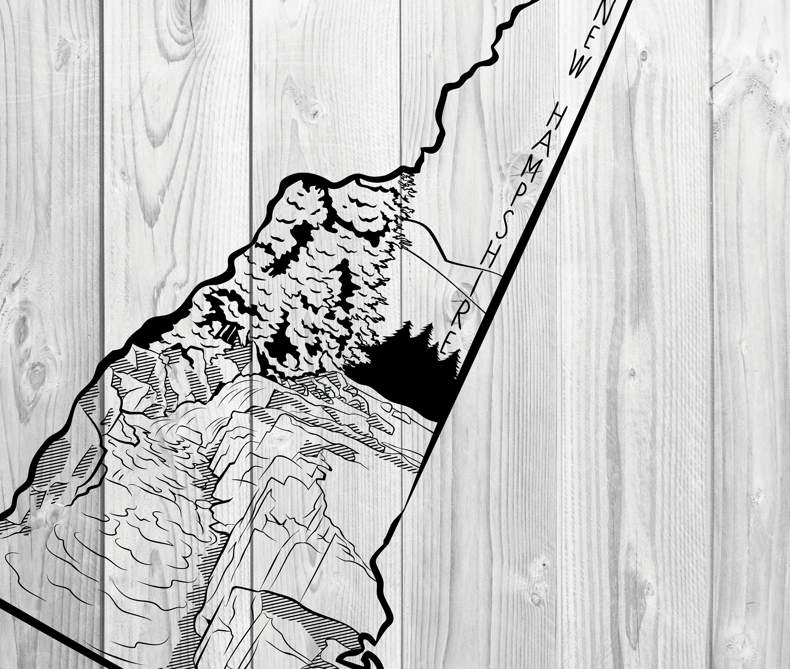 New Hampshire State SVG Bundle: NH Clipart, Outline, Vector (digital ...