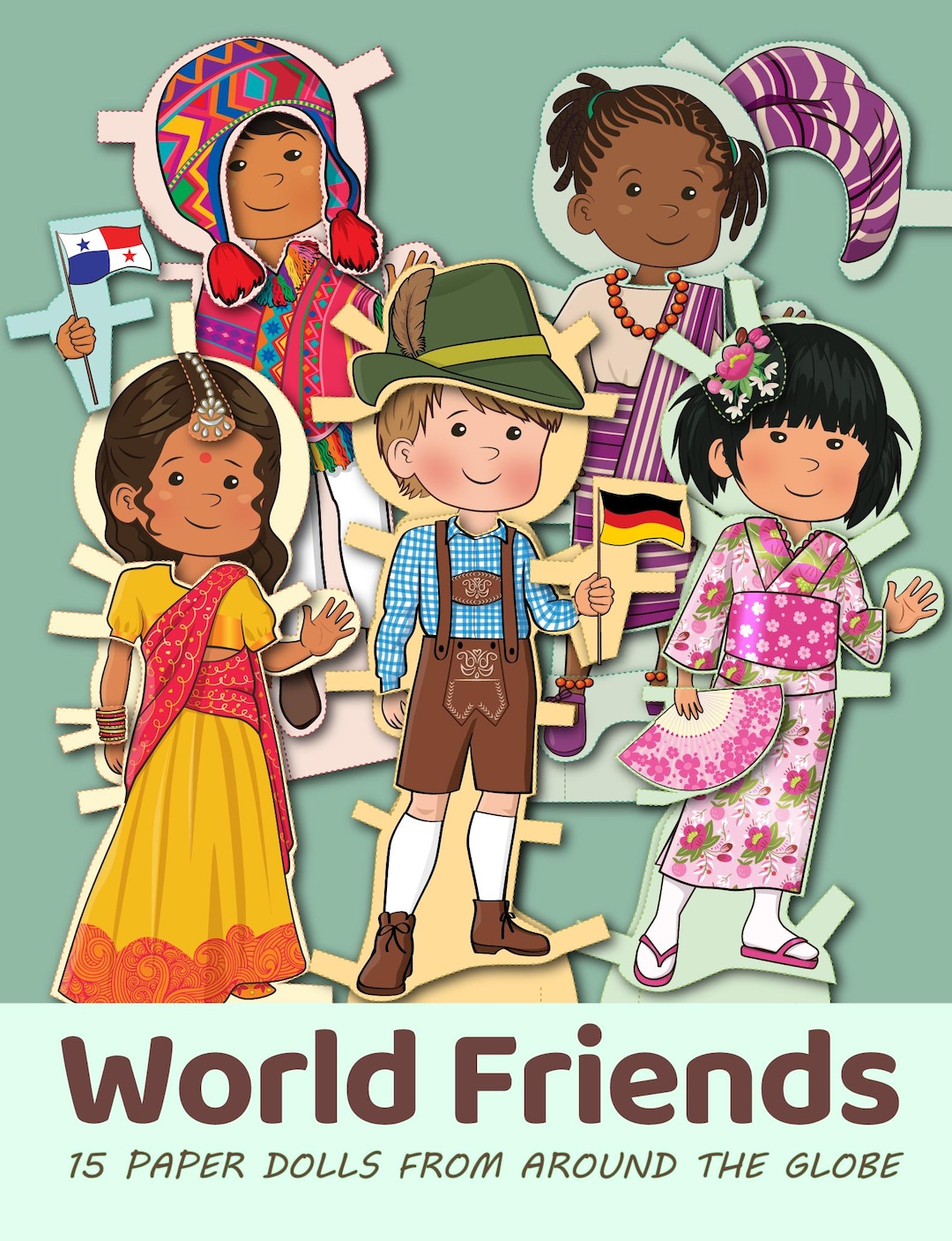 Printable Multicultural Diverse Boys and Girls Printable Paper Dolls Kit, Multicultural World ...