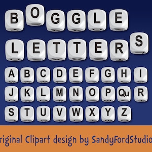 Boggle Buchstaben Clipart Alphabet - 26 Buchstaben - PNG Dateien - Instant Download