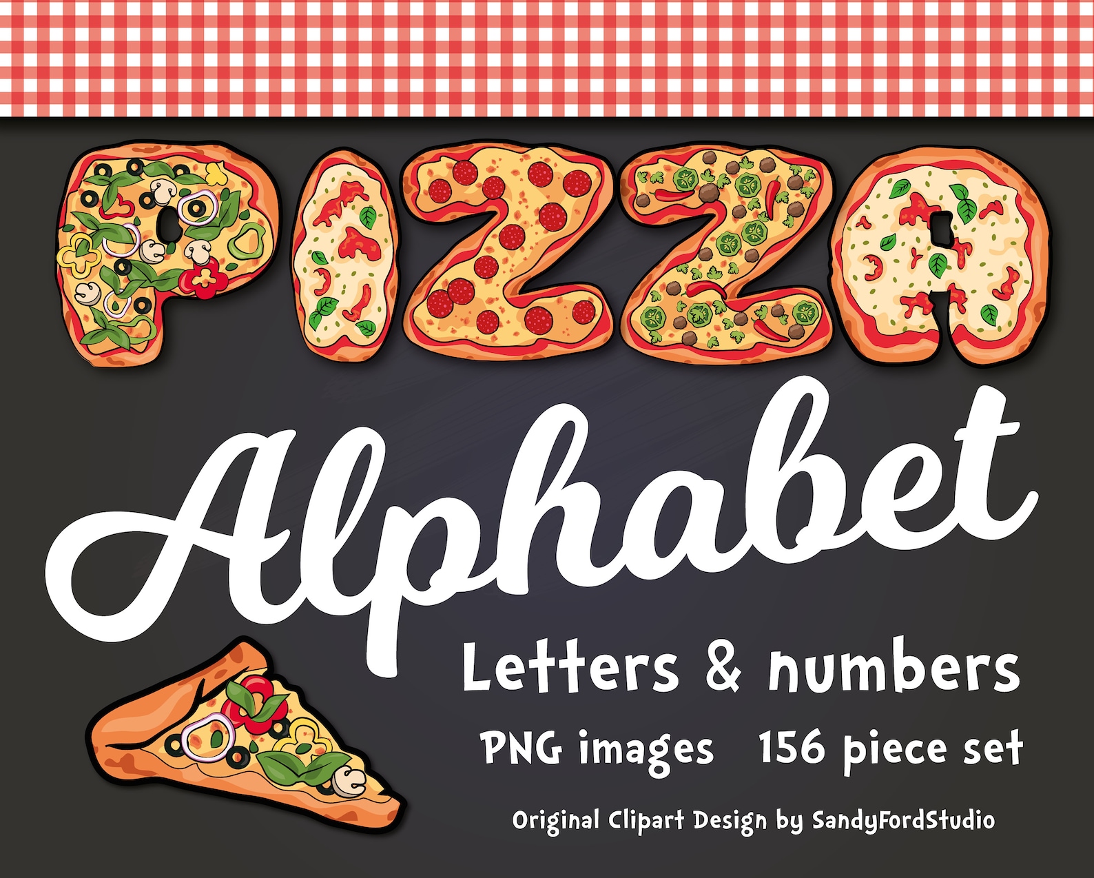 Pizza Alphabet Letters and Numbers Margarita Pepperoni Etsy
