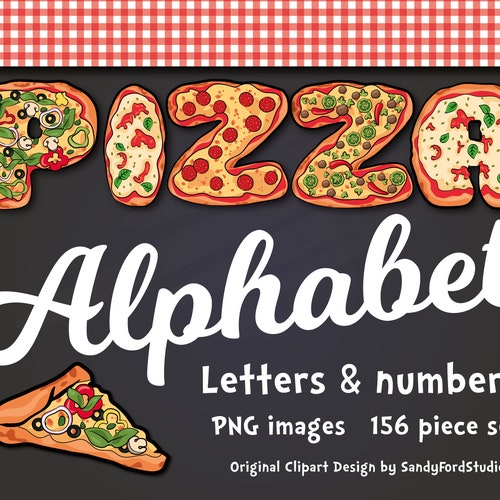 Pizza Alphabet Letters and Numbers Margarita Pepperoni Etsy