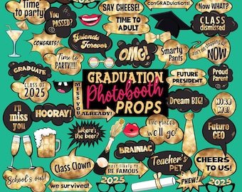 22 pièces Graduation Cap Drôle Booth Props Photographie Prop Party