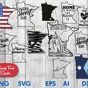 Minnesota State SVG bundle, Minnesota Clipart, Minnesota Outline, Minnesota PNG, Minnesota Cut files - Instant Download