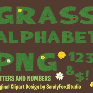 Gras Alphabet PNG-Dateien - Natur-inspirierte Buchstaben, botanische Typografie, organisches Design, grünes Gras, umweltfreundliches Dekor - Instant Download