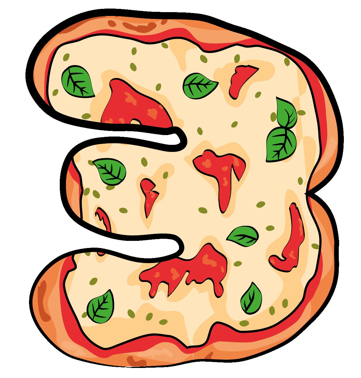 Pizza Alphabet Letters and Numbers Margarita Pepperoni Etsy Singapore