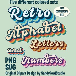 Retro Alphabet SVG | 70s Groovy Letters PNG | Retro Font Clipart Bundle | Vintage Typography | Digital Lettering Kit for Cricut and craft image 1