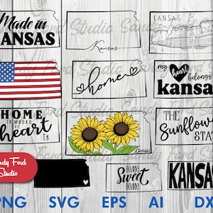 Kansas State SVG Bundle: Clipart, Outline, Vector (Instant Download)