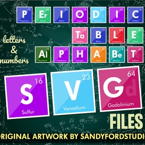 SVG Science Alphabet - Letras de tabla periódica - Descarga instantánea