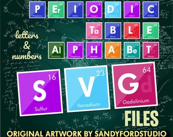 SVG Science Alphabet - Periodic Table Letters - Instant Download
