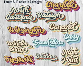 North Carolina City SVG Bündel: PNG (digitaler Download)