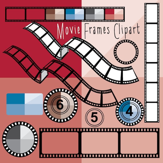 Movie reel frames clipart - 30 piece - Instant Download