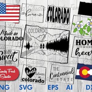 Colorado State SVG bundle, Colorado Clipart, Colorado Outline, Colorado PNG, Colorado Vector- Instant Download