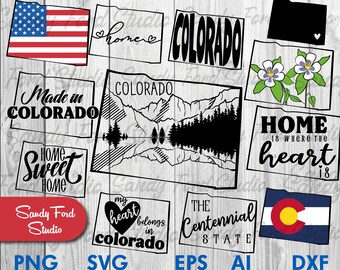 Colorado State SVG Bundle: Clipart, Outline, Vector (Instant Download)