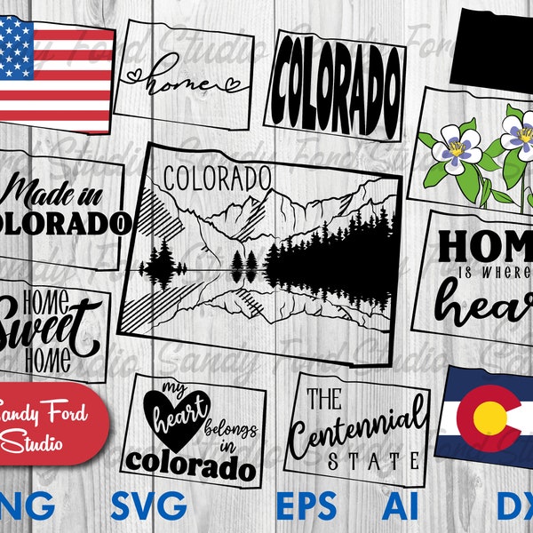 Colorado State SVG bundle, Colorado Clipart, Colorado Outline, Colorado PNG, Colorado Vector- Instant Download