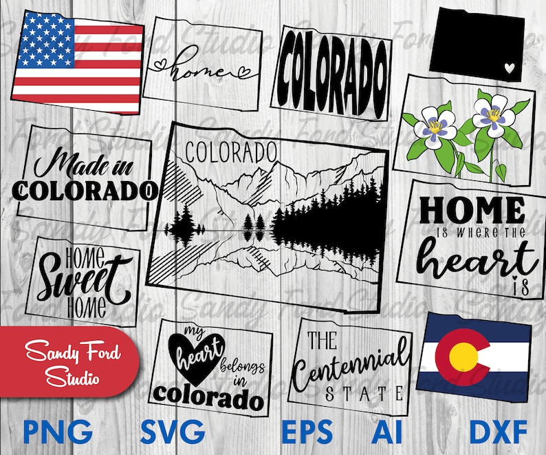 Colorado State SVG Bundle: Clipart, Outline, Vector (instant Download ...