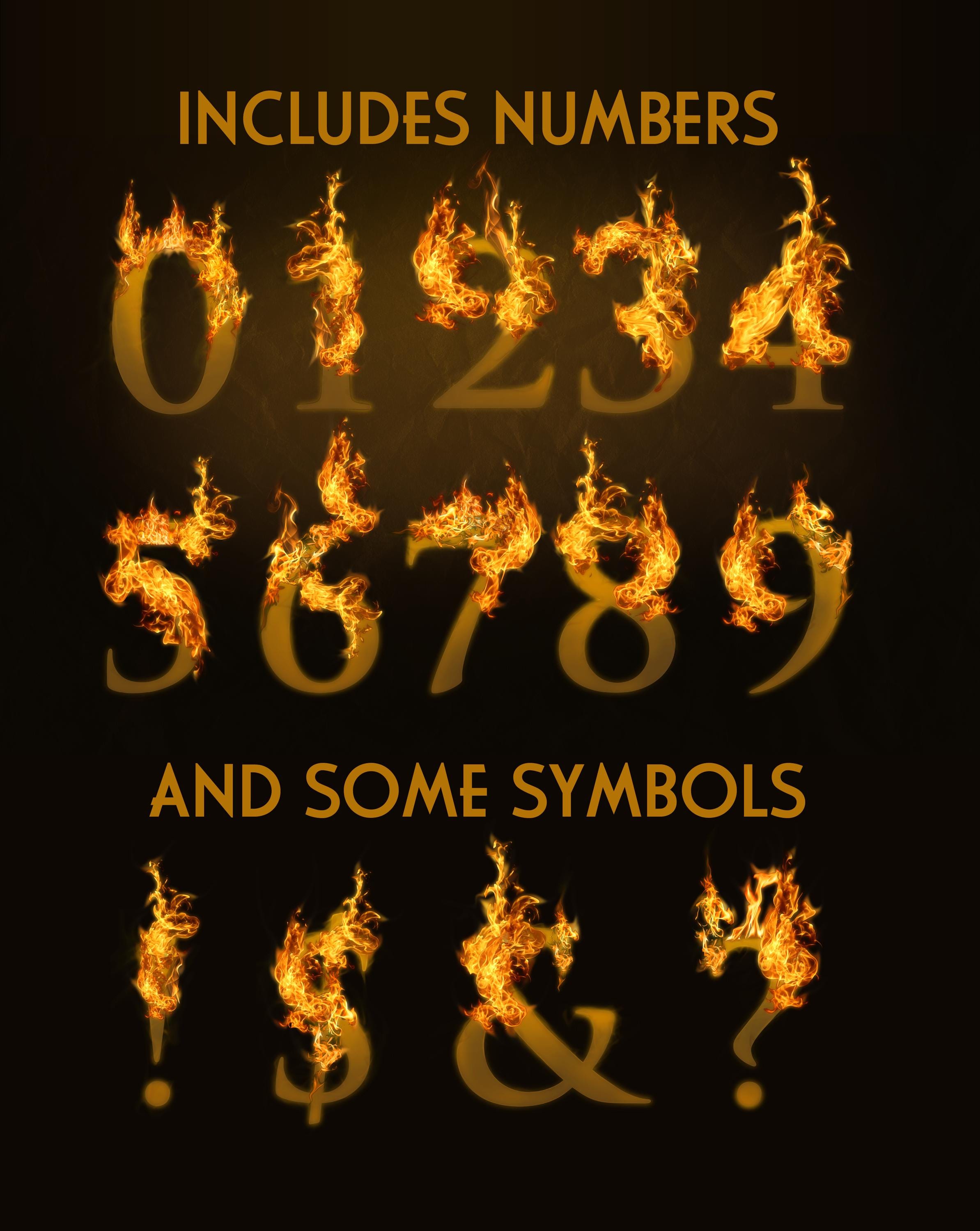 Fire Alphabet Overlays, Realistic Flame PNG, Burning Letters, Digital ...
