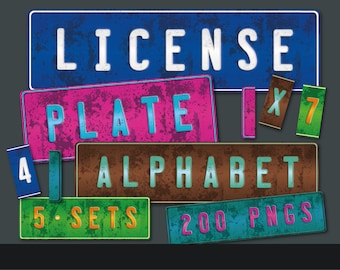 "Nummernschild Alphabet PNG: Buchstaben & Zahlen ""Instant Download""