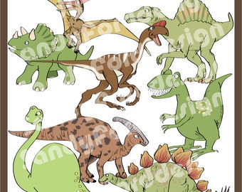 Dinosaur ClipArt Collection - Instant Download