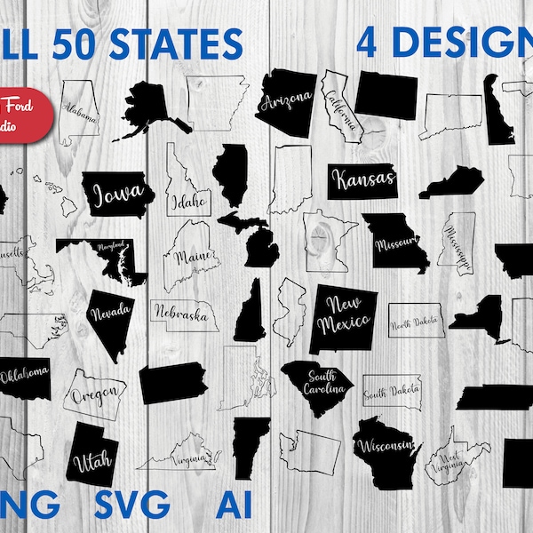 State Shape - Etsy