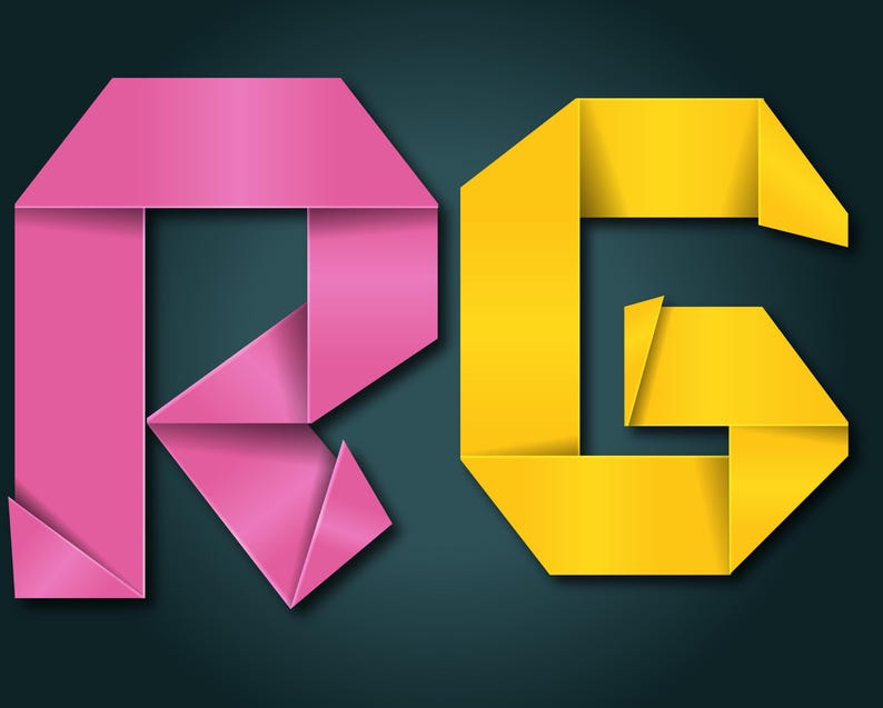 Colorful Origami Alphabet PNG: Paper Font Clipart (instant Download) - Etsy
