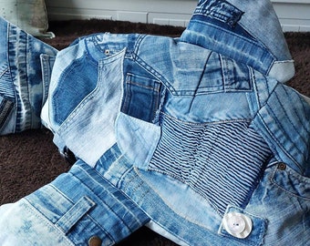 Megalodon XXL patchwork denim Whaleshark backpack jeans whale shark bag