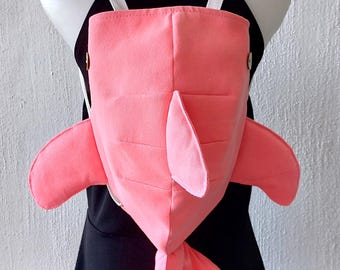 Bright candy-pink denim Whaleshark backpack recycled jeans whale bag