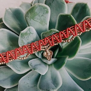 Handmade Macrame Choker: Boho Brass Charm Necklace