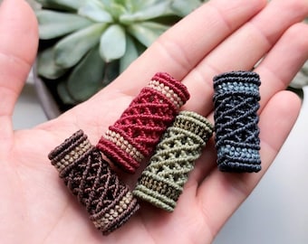Handmade Macrame Dreadlock Bead: Waxed Polyester Dread Pearl