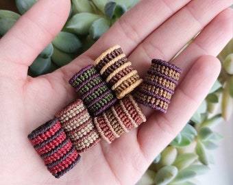Macrame Dreadlock Bead: Handmade Hair Jewelry with Brass