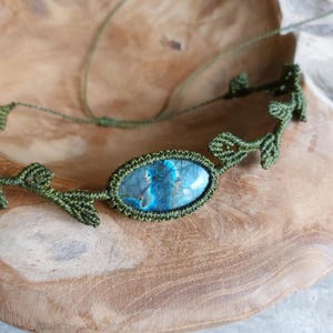 Macrame Labradorite Choker Necklace: Handmade Adjustable Gemstone Jewelry