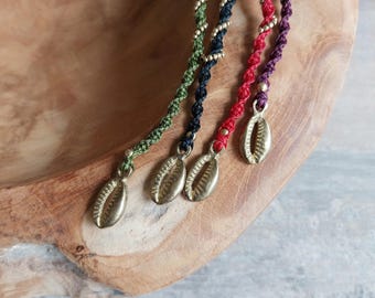 Macrame Hair Wrap with Brass Beads: Boho Hair Jewelry