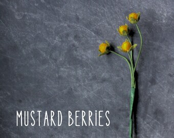 Mustard berries felt single stem wedding gift custom wedding bouquet wedding arrangement floral centerpiece wedding centerpiece