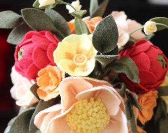 Custom Felt Flower Wedding Bouquet