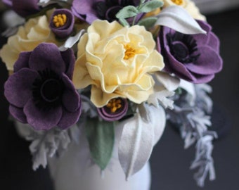 Custom Felt Flower Wedding Bouquet