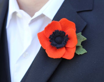 Custom Felt Flower Boutonniere to match your Custom Bouquet