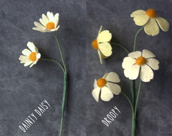 Wildflower Felt flower 4 flowers on a stem shapes will vary wedding gift custom wedding bouquet wedding arrangement floral centerpiece