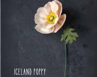 Icelandic Poppy Felt flower single stem wedding gift custom wedding bouquet wedding arrangement floral centerpiece wedding centerpiece