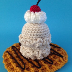 Waffles and Waffle Cone Sundae Ice Cream Crochet Pattern