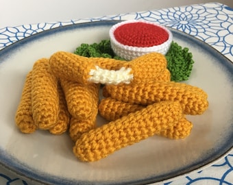 Fried Mozzarella Cheese Sticks Crochet Pattern