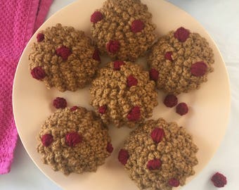 Chunky, Brown Sugar + Cranberry Oatmeal Cookies Crochet Pattern