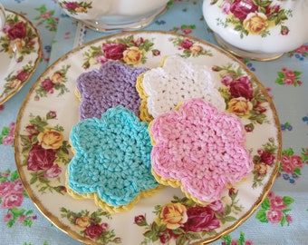 Small Frosted Flower Sugar Cookie Coasters