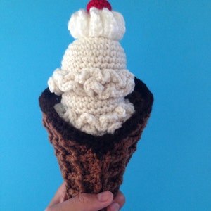 Waffeln und Waffel Eisbecher Eis Häkelanleitung