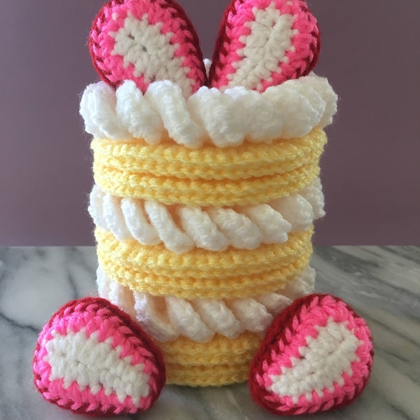 Strawberries and Cream Torte Coaster Set Crochet Pattern