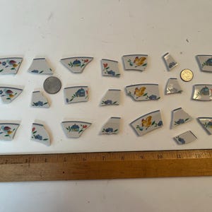 Focals - Broken China Mosaic Pieces One Of A Kind China Jewelry Art Object Unique Recycled Dish Repurposed Upcycled Plates