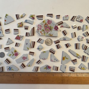 Vintage Colonial Stoneware Broken China Mosaic Pieces Focal One Of A Kind Art Object Unique Recycled Dish Repurposed Plates Mosaic Pots